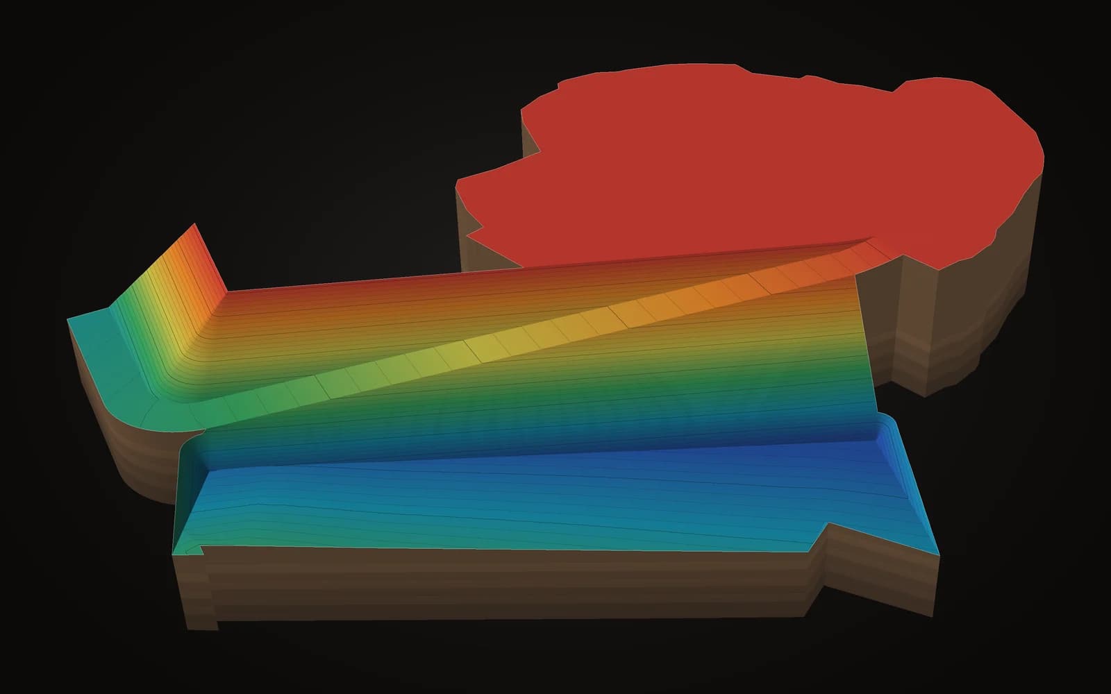 Grondwerk en platformen — 3D-model voor machinesturing